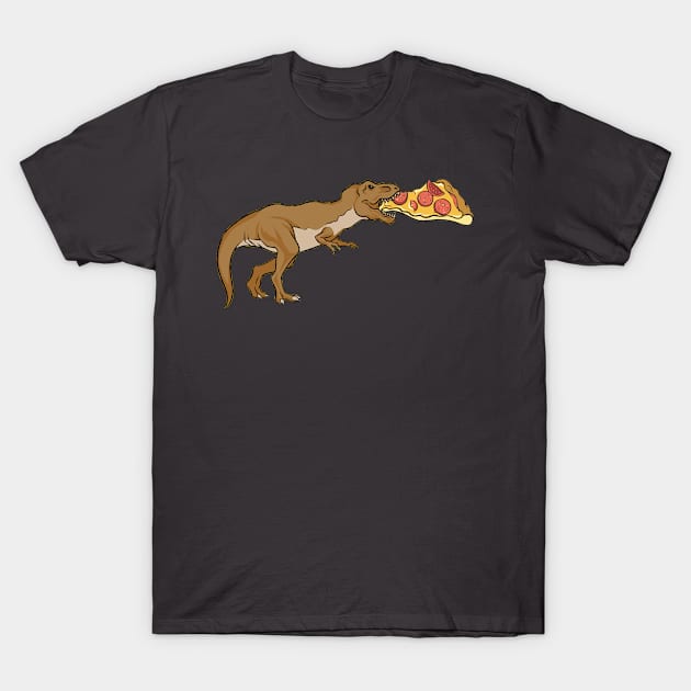 T-Rex Going After a Piece of Pepperoni Pizza T-Shirt by JoeHx